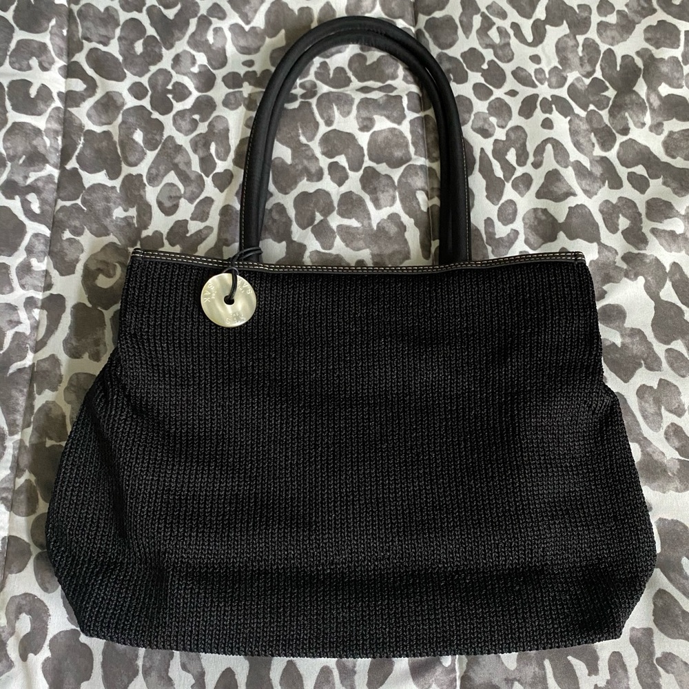 The Sak black crochet bag